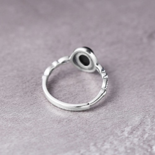 925 Sterling Silver Black Onyx Fortune Ring 925 Sterling Silver Black Onyx Fortune Ring