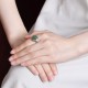 925 Silver Hetian Cyan Jade Luck Ring 925 Silver Hetian Cyan Jade Luck Ring