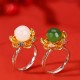 925 Silver White Jade Cyan Jade Success Ring 925 Silver White Jade Cyan Jade Success Ring
