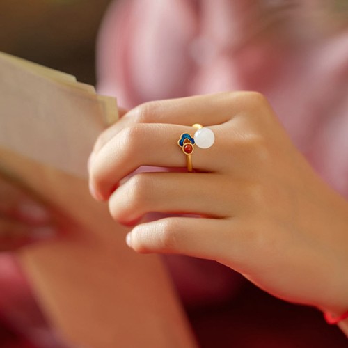 White Jade Auspicious Cloud Luck Ring White Jade Auspicious Cloud Luck Ring