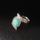 925 Silver Turquoise Feather Protection Ring