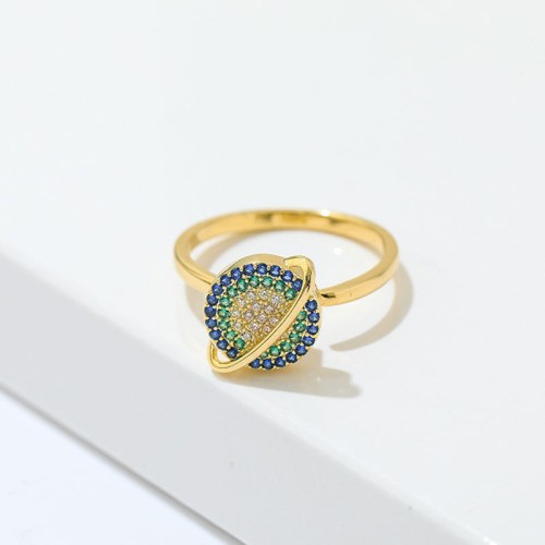 Zircon Copper Wealth Rotatable Ring Zircon Copper Wealth Rotatable Ring