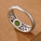 925 Silver Hetian Cyan Jade Harmony Ring 925 Silver Hetian Cyan Jade Harmony Ring