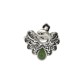 925 Silver Peacock Hetian Cyan Jade Fortune Adjustable Ring