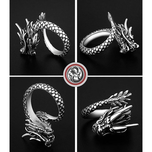990 Silver Dragon Luck Protection Ring 990 Silver Dragon Luck Protection Ring