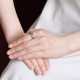 925 Silver Plated Gold Cyan Jade Success Ring