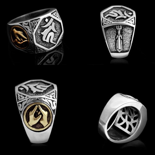 925 Silver Sanskrit Protection Adjustable Ring