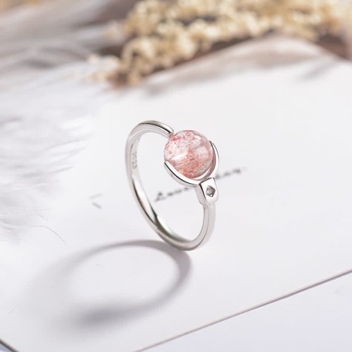 Pink Crystal Soothing Rotatable Ring
