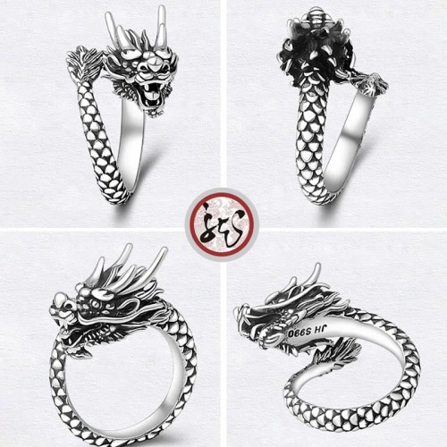 990 Silver Dragon Luck Protection Ring 990 Silver Dragon Luck Protection Ring