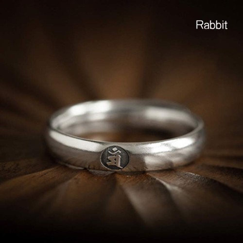 925 Sterling Silver Chinese Zodiac Buddha Blessing Ring 925 Sterling Silver Chinese Zodiac Buddha Blessing Ring