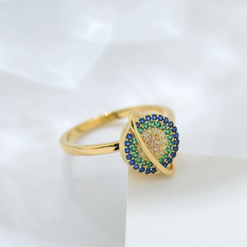 Zircon Copper Wealth Rotatable Ring Zircon Copper Wealth Rotatable Ring