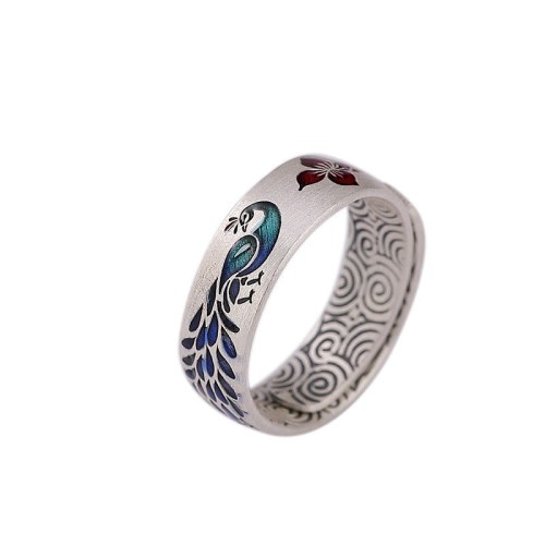 999 Silver Peacock Lotus Fortune Ring 999 Silver Peacock Lotus Fortune Ring