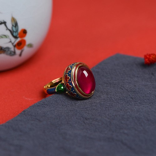 Sterling Silver Red Corundum Courage Ring Sterling Silver Red Corundum Courage Ring