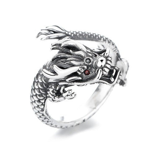 Vintage 925 Silver Year of the Dragon Luck Ring Vintage 925 Silver Year of the Dragon Luck Ring