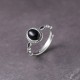925 Sterling Silver Black Onyx Fortune Ring 925 Sterling Silver Black Onyx Fortune Ring