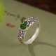 925 Silver Red Agate Cyan Jade Gourd Ring 925 Silver Red Agate Cyan Jade Gourd Ring