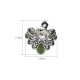 925 Silver Peacock Hetian Cyan Jade Fortune Adjustable Ring