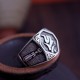 925 Silver Sanskrit Protection Adjustable Ring