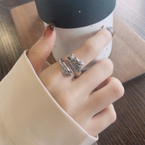 925 Sterling Silver Year of the Dragon Luck Ring