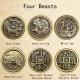 Four Beasts Feng Shui Yin Yang Bagua Copper Coin Decoration Four Beasts Feng Shui Yin Yang Bagua Copper Coin Decoration