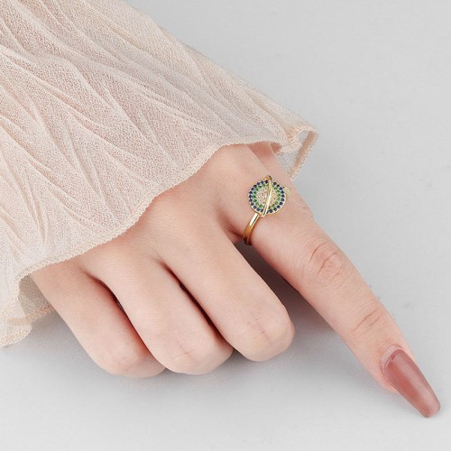 Zircon Copper Wealth Rotatable Ring Zircon Copper Wealth Rotatable Ring