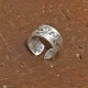 999 Sterling Silver Koi Lotus Heart Sutra Ring