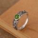 925 Silver Hetian Cyan Jade Harmony Ring 925 Silver Hetian Cyan Jade Harmony Ring