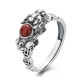 PiXiu Copper Coin Red Agate Wealth Ring