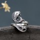 925 Silver Koi Fish Water Ripple Luck Ring