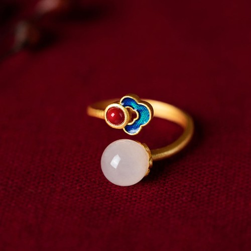 White Jade Auspicious Cloud Luck Ring White Jade Auspicious Cloud Luck Ring