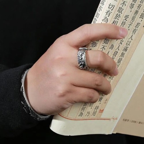 Guan Gong Auspicious Clouds Amulet Wealth Ring Guan Gong Auspicious Clouds Amulet Wealth Ring