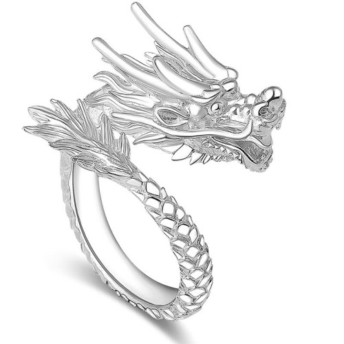 990 Silver Dragon Luck Protection Ring 990 Silver Dragon Luck Protection Ring
