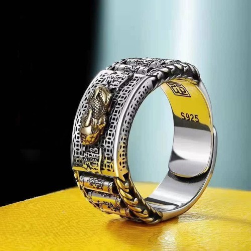 Feng Shui PiXiu Wealth Prayer Wheels Couple Ring