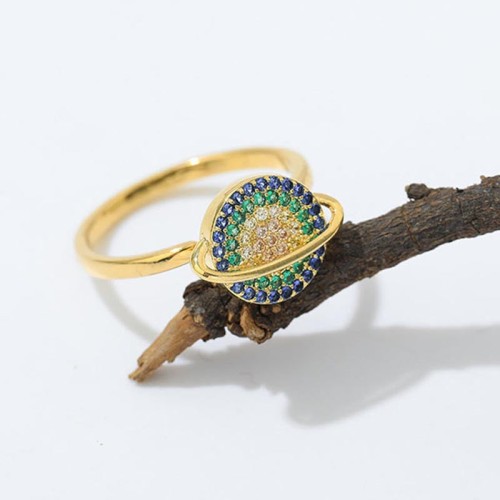 Zircon Copper Wealth Rotatable Ring Zircon Copper Wealth Rotatable Ring