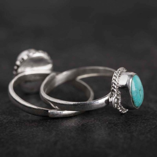 925 Silver Turquoise Wisdom Love Ring 925 Silver Turquoise Wisdom Love Ring