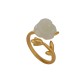 925 Silver Plated Gold Rose Hetian Jade Happiness Ring