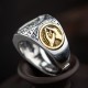 925 Silver Sanskrit Protection Adjustable Ring