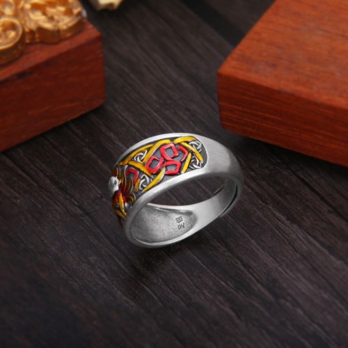 999 Silver Nine-Tailed Fox Protection Ring