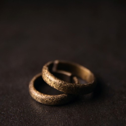 Tibetan Vintage Copper Luck Couple Ring Tibetan Vintage Copper Luck Couple Ring