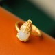 18K Gold-Plated Pixiu Jade Wealth Ring 18K Gold-Plated Pixiu Jade Wealth Ring