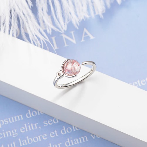 Pink Crystal Soothing Rotatable Ring