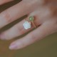 14K Gold Plated Tridacna Stone Rose Flower Jade Blessing Ring 14K Gold Plated Tridacna Stone Rose Flower Jade Blessing Ring