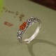 925 Silver Red Agate Cyan Jade Gourd Ring 925 Silver Red Agate Cyan Jade Gourd Ring