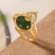 Gourd Cyan Jade Copper Coin Luck Ring Gourd Cyan Jade Copper Coin Luck Ring