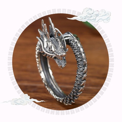 925 Silver Vintage Dragon Protection Ring 925 Silver Vintage Dragon Protection Ring