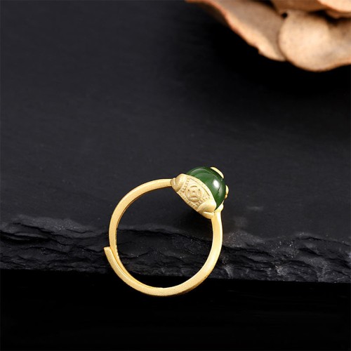 18K Gold-Plated Pixiu Jade Wealth Ring 18K Gold-Plated Pixiu Jade Wealth Ring
