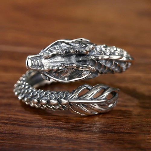 925 Silver Vintage Dragon Protection Ring 925 Silver Vintage Dragon Protection Ring