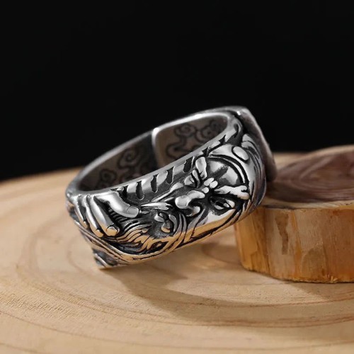 Guan Gong Auspicious Clouds Amulet Wealth Ring Guan Gong Auspicious Clouds Amulet Wealth Ring