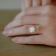 14K Gold Plated Tridacna Stone Rose Flower Jade Blessing Ring 14K Gold Plated Tridacna Stone Rose Flower Jade Blessing Ring