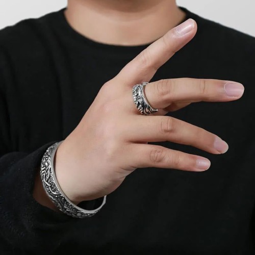 Guan Gong Auspicious Clouds Amulet Wealth Ring Guan Gong Auspicious Clouds Amulet Wealth Ring